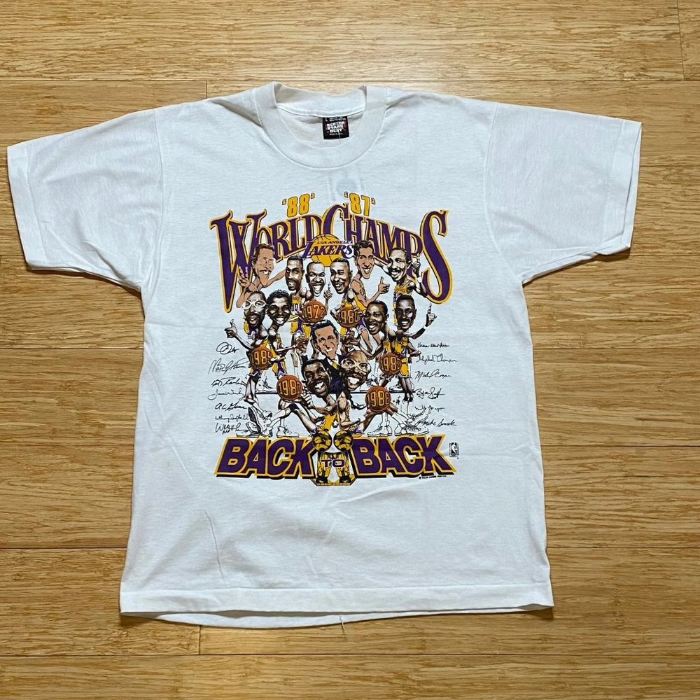 VTG Los Angeles Lakers World Champs Caricature T-Shirt